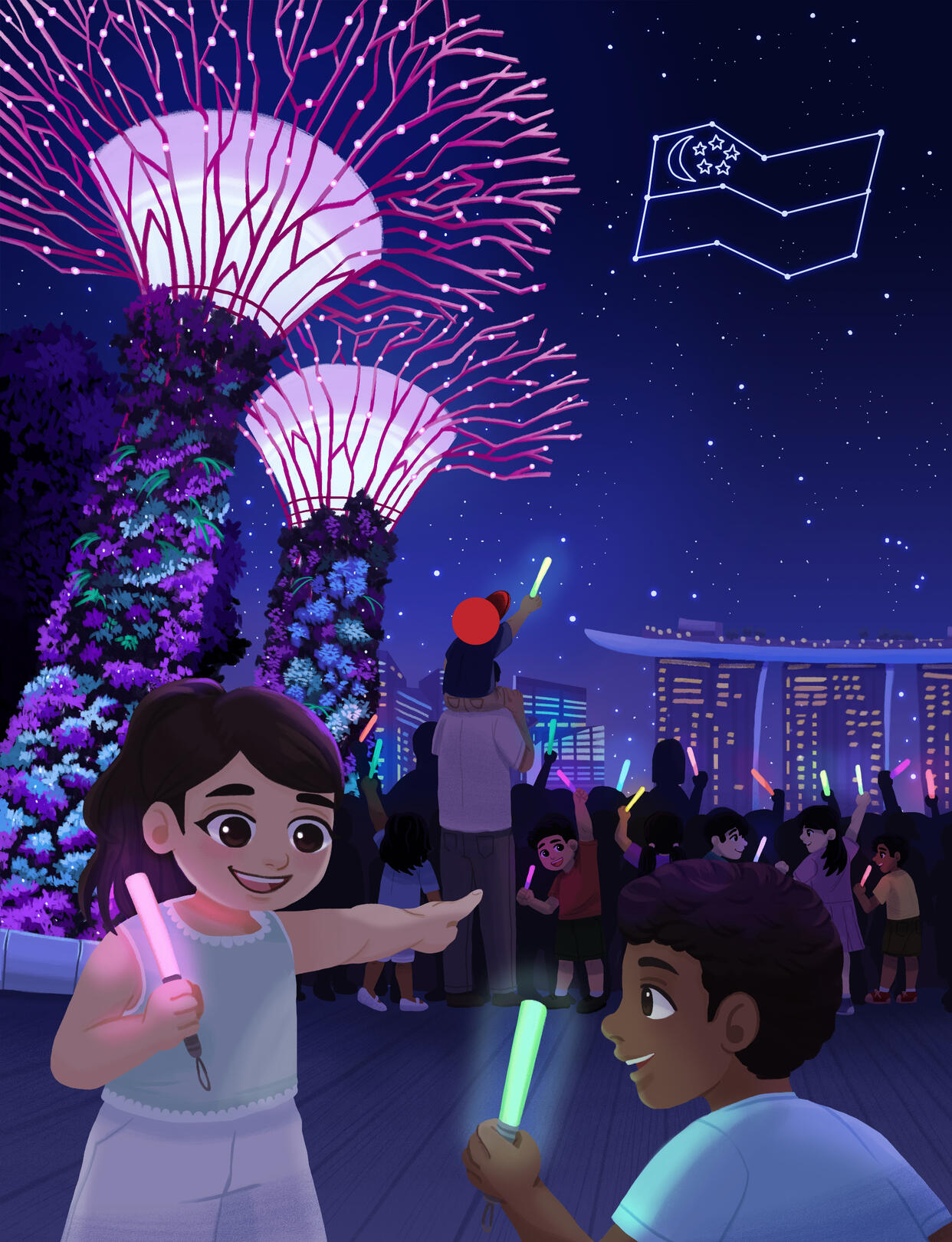 This Little Red Dot Can Be: Commissioned by the Singapore Art Museum for their Little Red Dot Illustration competition.